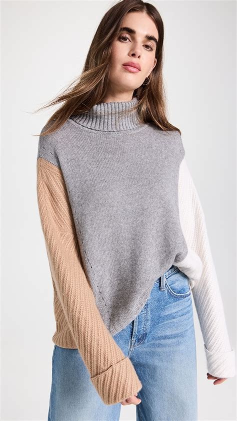 Autumn Cashmere Colorblock Cuffed Turtleneck Sweater Shopbop