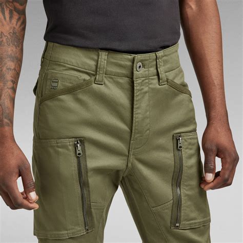 Zip Pocket 3D Skinny Cargo Pants Green G Star RAW US