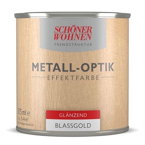 Schöner Wohnen Farbe Metall Optik Effektfarbe Blassgold glänzend 375 ml