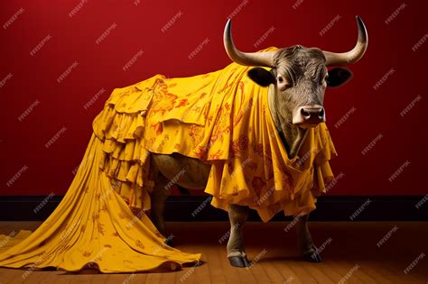 Premium AI Image | Bull fighter Bull in royal authentic costumes