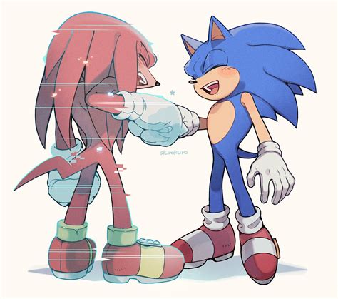 Sonic The Hedgehog And Knuckles The Echidna Sonic And 1 More Drawn By