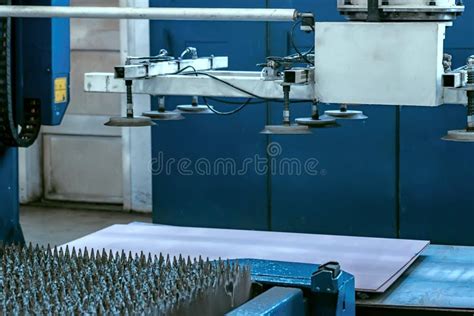 Laser beam cutting machine stock photo. Image of aerospace - 116146570