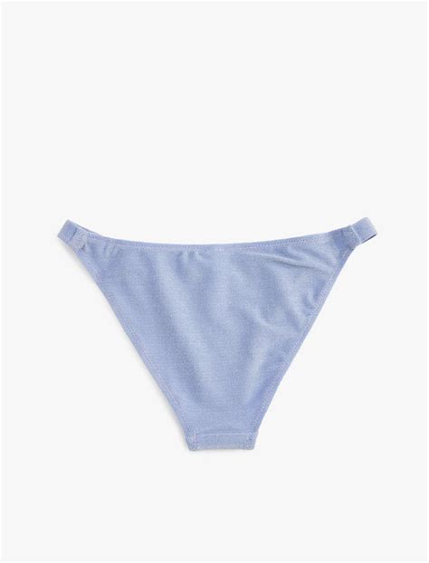 Mor Kadın Parıltılı Slip Bikini Altı Astarsız SAK MM Koton