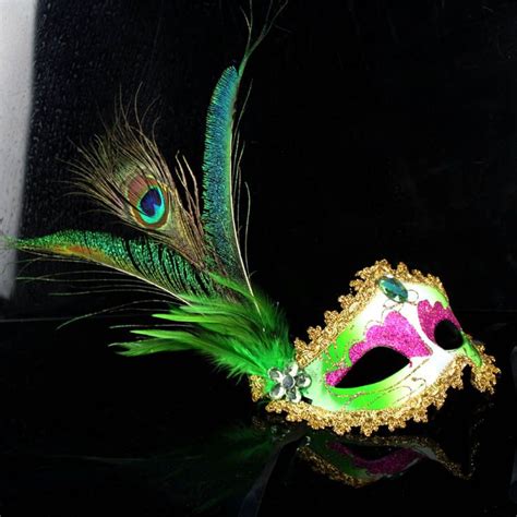 Elegant Peacock Feather Mask Venetian Carnival Masks Venetian