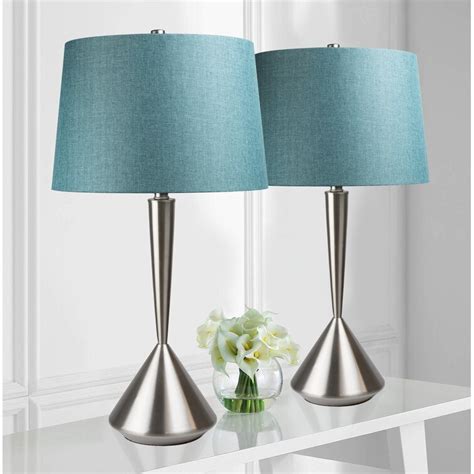 Mercer41 Fleury 28 75 Brushed Nickel Table Lamp Set And Reviews Wayfair