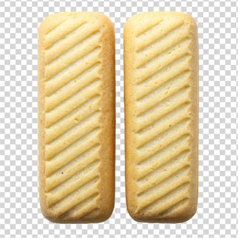 Premium PSD Two Parallel Butter Shortbread Finger Biscuits Isolated