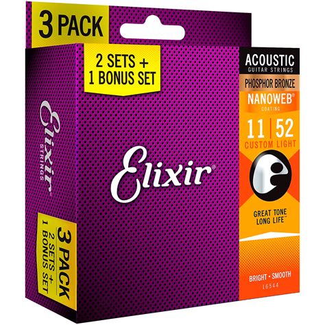 Elixir Bonus Pack Elixir Strings Phosphor Bronze Bronze Acoustic Guitar ...