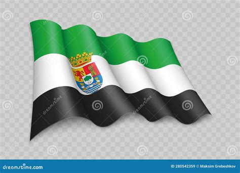 Extremadura Realistic Flag Illustration. | CartoonDealer.com #137970372