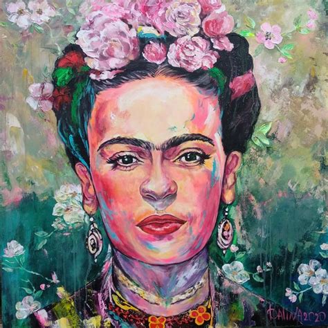 Frida Kahlo Acrylic Portrait Frida Kahlo Handmade Painting Big Art For