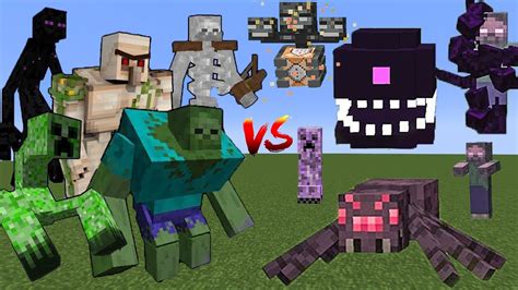 Wither Storm Mobs Vs Mutant Mobs In Minecraft Youtube