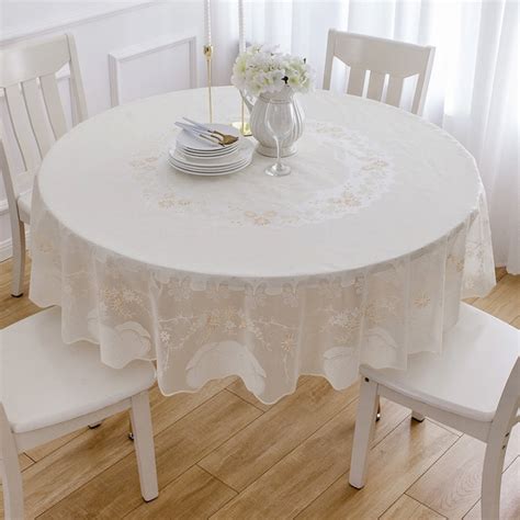 White Waterproof Oil Proof Dining Table Cloth PVC Foldable Table Cover ...