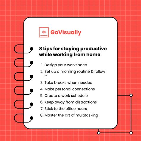 How to stay productive at home with remote work - GoVisually