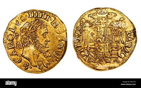 Spanish Gold Coin 1 Escudo Charles I Naples Mint Replica Stock