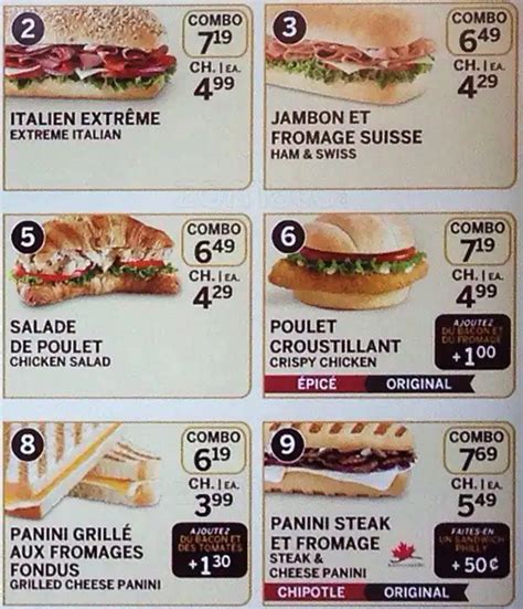 Menu at Tim Hortons cafe, Gatineau, 327 Boulevard Maloney E