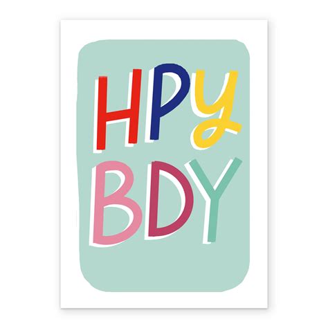 Personalised Contemporary Multi Coloured Text Birthday Card Hallmark