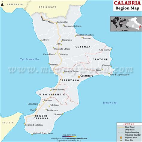 Detailed Map Of Calabria Italy Map Of The United States Capital