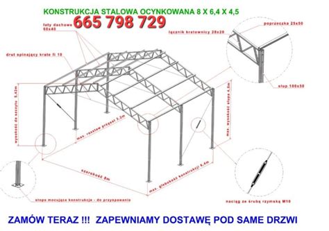 Konstrukcja 8x6 4 stalowa ocynkowana hala wiata garaż Mielec OLX pl