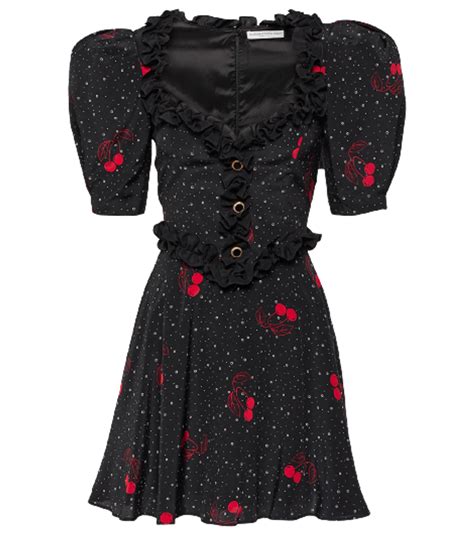 Alessandra Rich Black Bedrucktes Minikleid | WHAT’S ON THE STAR?