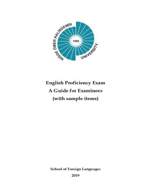 Fillable Online English Proficiency Exam A Guide For Examinees With