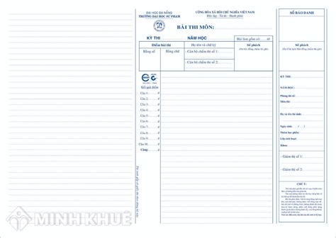 Mẫu giấy thi tự luận A4 A3 file Word cập nhật mới nhất