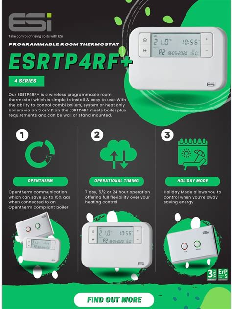 Esi Esrtp Rf Wireless Programmable Room Thermostat Snh Tradecentre