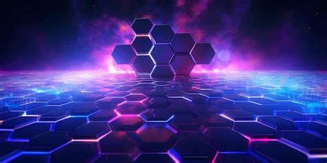 Fondo Hexagonal Abstracto Y Futurista Con Ia Generativa De Efecto Ne N