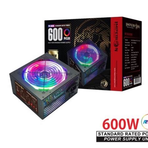 Jual Power Supply PSU Imperion P600 600W LED VGA 8 Pin RGB Shopee