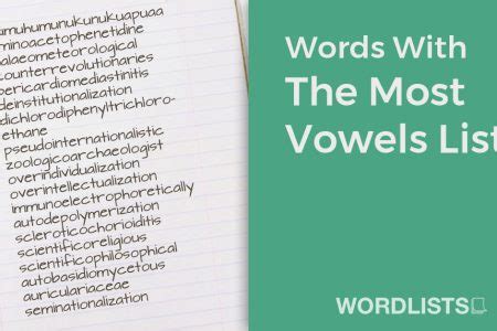 Words With The Most Vowels List