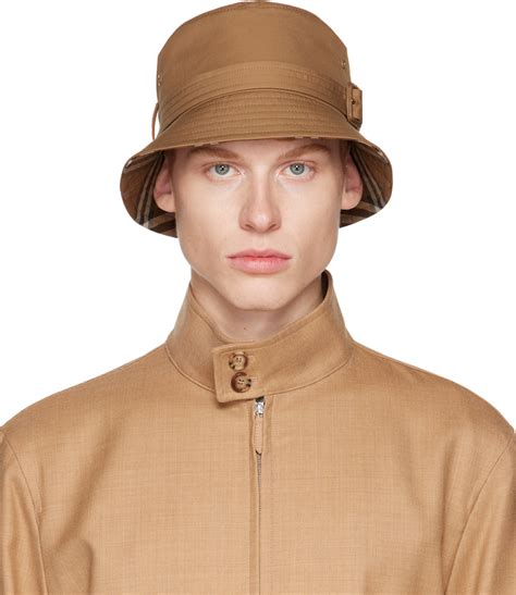 Burberry Tan Belted Bucket Hat SSENSE UK