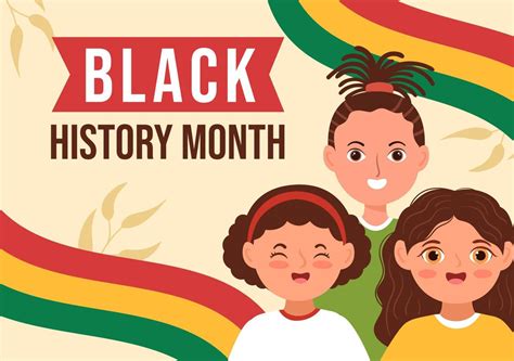 Black History Month Template Hand Drawn Cartoon Flat Background Illustration of African American ...