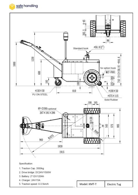 Electric Towing Tug Ton With Towbar And Hitch Safe Handling Solutions