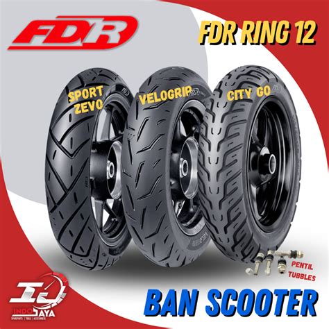 Jual BAN FDR TUBELESS SPORT ZEVO VELOGRIP CITY GO RING 12 100 90