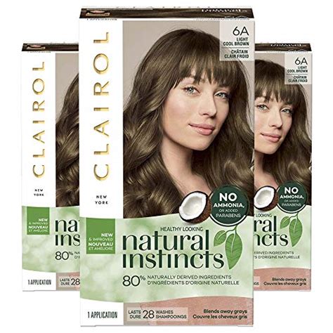 Clairol Natural Instincts 6a Light Cool Brown Tweed 3 Count