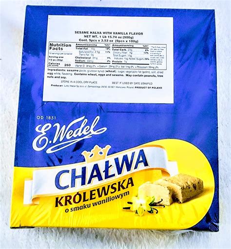 E Wedel Chalwa Krolewska Vainilla Halva de sésamo polaco con sabor a