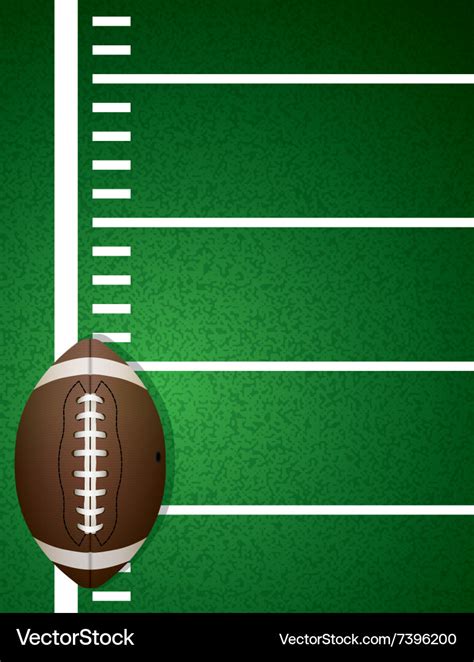 American football field and ball Royalty Free Vector Image