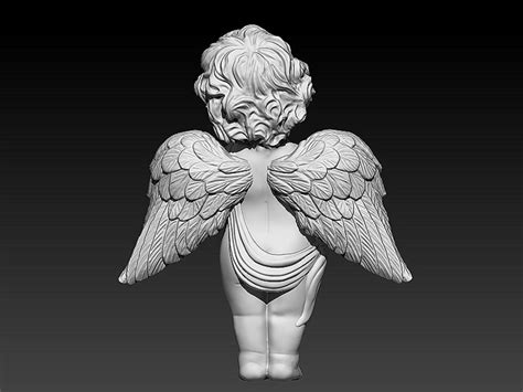 praying baby angel statue | CGTrader