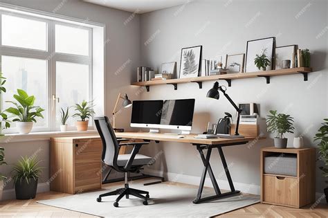 Premium Ai Image Ergonomic Excellence Flat Vector Healthy Home Office