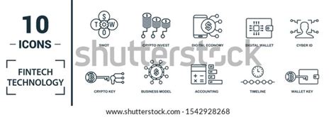 Fintech Technology Icon Set Include Creative Stock Vector Royalty Free