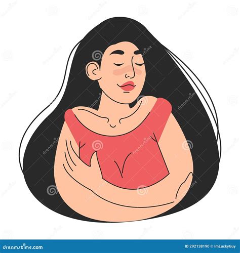 Girl Embracing Herself Vector Isolated Stock Vector Illustration Of Happy Body 292138190