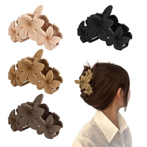 Amazon Drnytunk 4PCS Matte Flower Hair Claw Clips For Women Large