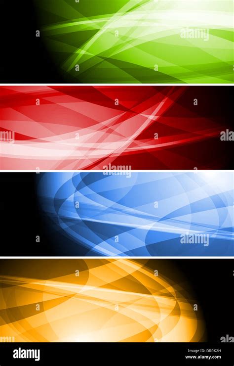 Set Of Four Abstract Wavy Banners Stock Photo Alamy