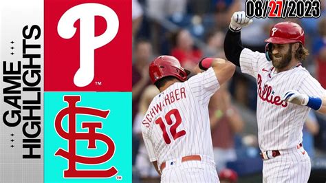 Philadelphia Phillies Vs Stlouis Cardinals Game Highlights Today