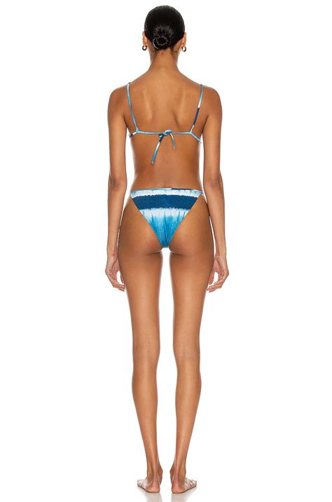 Alberta Ferretti Triangle Bikini Set In Fantasy Print Blue Fwrd