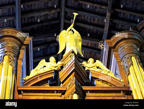 Angels above the organ St Nicholas Cathedral Newcastle Stock Photo - Alamy