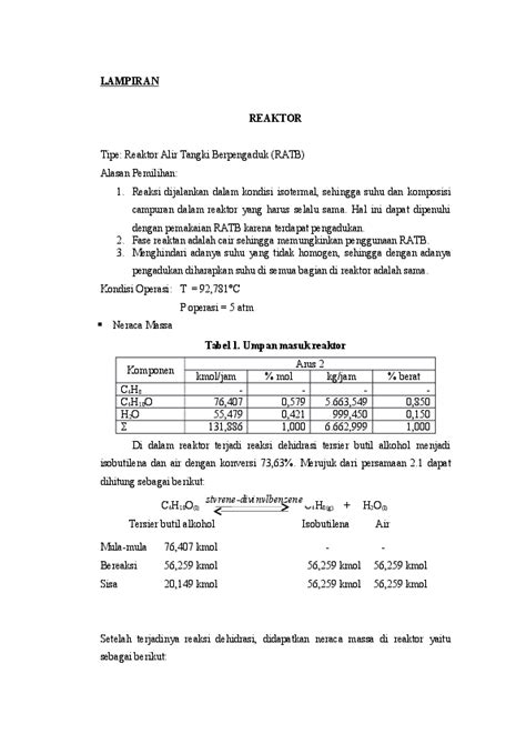 Doc Perhitungan Reaktor Cstrdocx