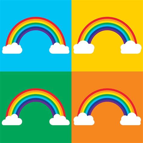 Fondo De Im Genes Predise Adas De Nube De Arco Iris Vector Premium