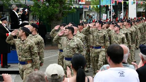 BBC News Campaigners Support Welsh Cavalry Homecoming Parade In Swansea