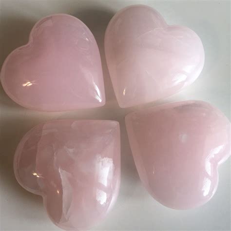 Pink Calcite 4 Puffy Gemstone Large Heart Healing Stone Healing