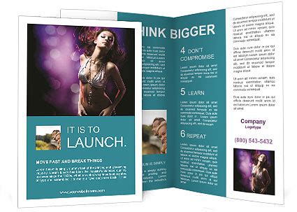 A Beautiful Woman In A Bikini Posing For A Picture Brochure Template