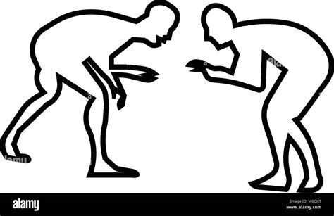 Wrestling Silhouette Clip Art